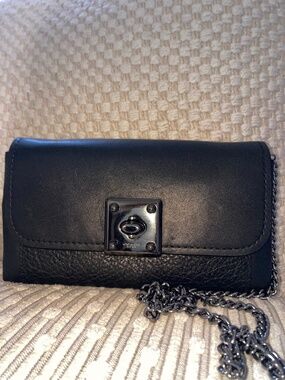 🖤 Coach black leather crossbody wallet (style 54089)